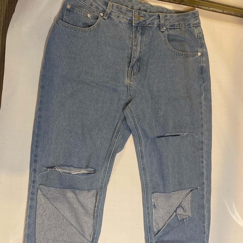 Shein Size:L light blue boyfriend jeans